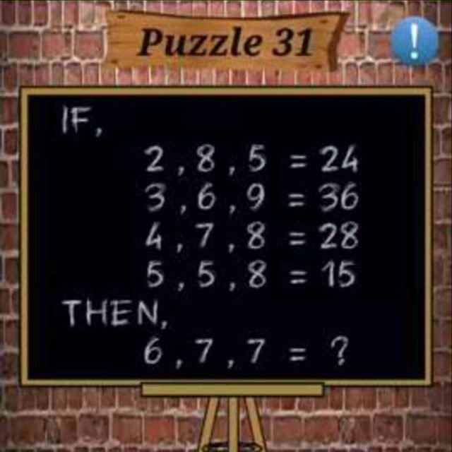 Math Puzzles Game Level 31 Answer With Solution Puzzle Game Master