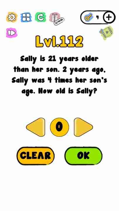 Trick Me Level 112 Sally Is 21 Years Older Than Her Son, How Old Is Sally?  » Puzzle Game Master Trick Me Level 112 Sally Is 21 Years Older Than Her Son, How Old Is Sally?  » Puzzle Game Master