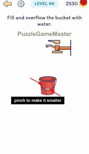 Smart Brain Fill and overflow the bucket with water