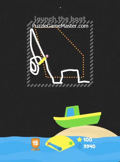 Squiggle Drop Level 96: Launch The Boat