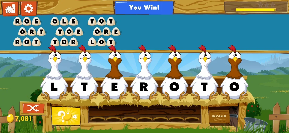 Chicktionary Level 22 answer
