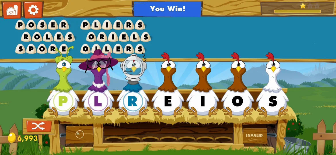 Chicktionary Level 27 answer