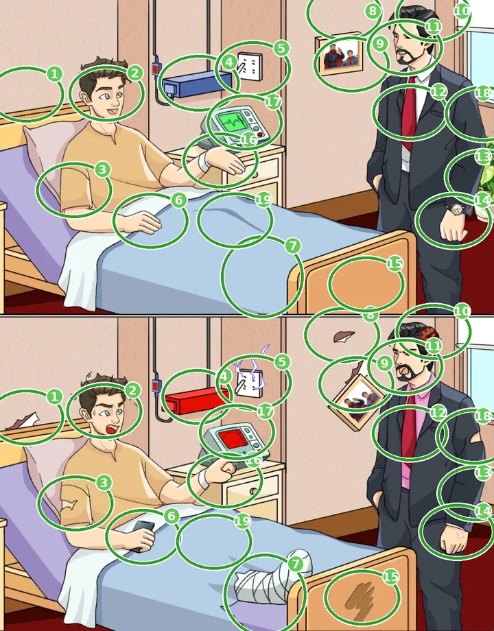 Brainy Escape Quest Level 34 answer with all 19 differences circled