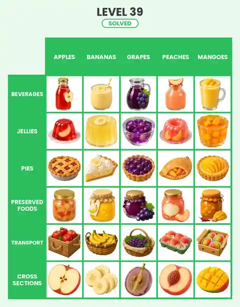Categoro Level 39 answer solved grid