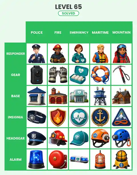 Categoro Level 65 answer solved grid