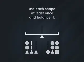 Game is Hard Level 119 Use Each Shape at Least Once and Balance It