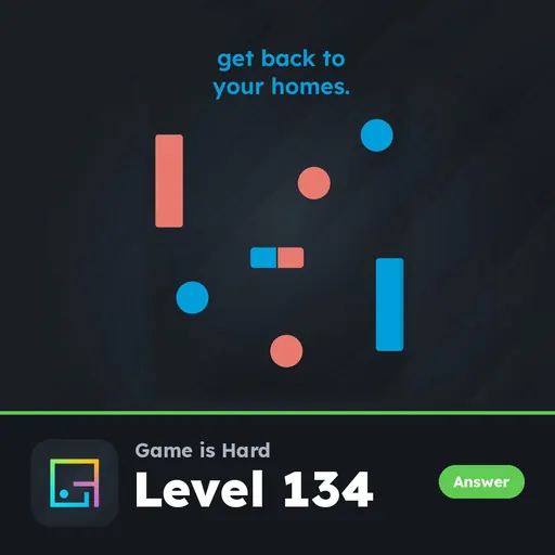 Game is Hard Level 134 Get Back to Your Homes answer