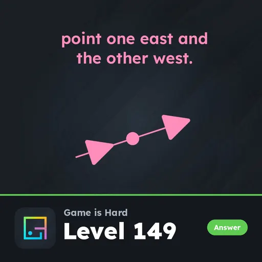 Game is Hard Level 149 Point One East and the Other West answer