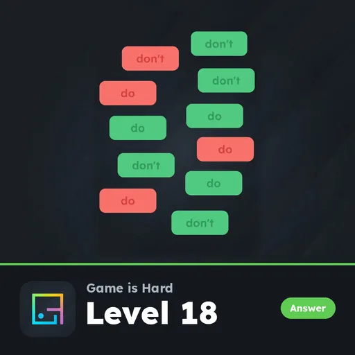 Game is Hard Level 18 Do or Don’t answer