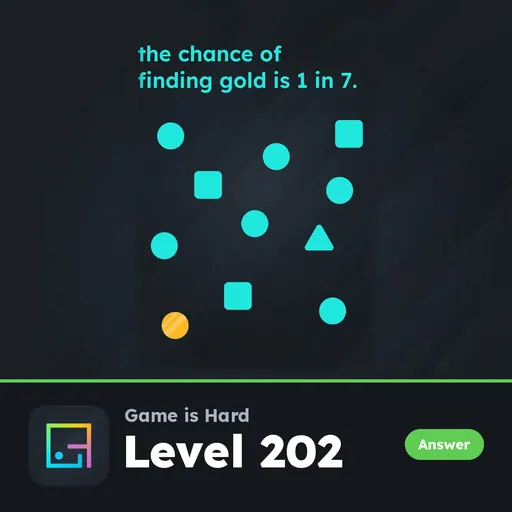Game is Hard Level 202 The Chance of Finding Gold Is 1 in 7 answer