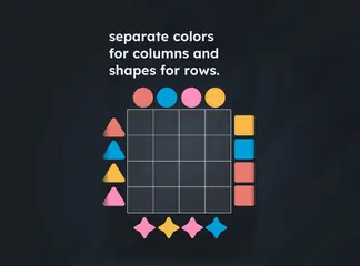Game is Hard Level 226 Separate Colors for Columns and Shapes for Rows