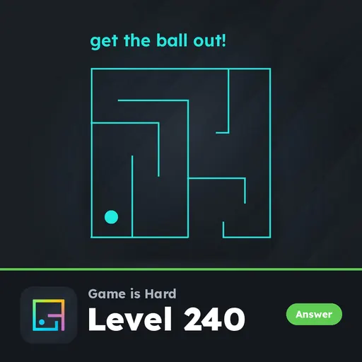 Game is Hard Level 240 Get the Ball Out! answer
