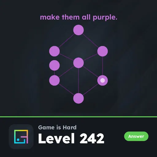Game is Hard Level 242 Make Them All Purple answer