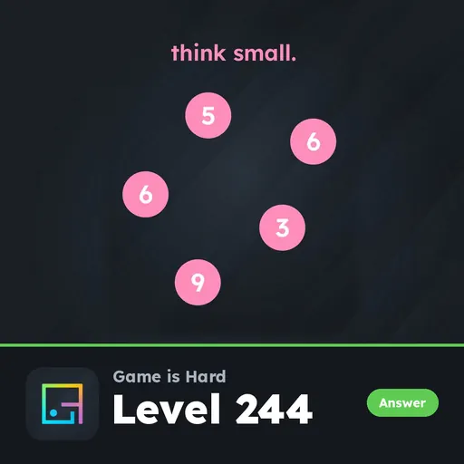 Game is Hard Level 244 Think Small answer