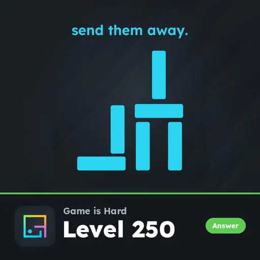 Game is Hard Level 250 Send Them Away answer