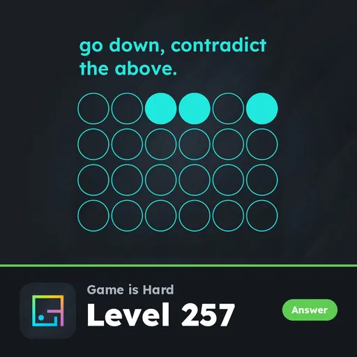 Game is Hard Level 257 Go Down, Contradict the Above answer