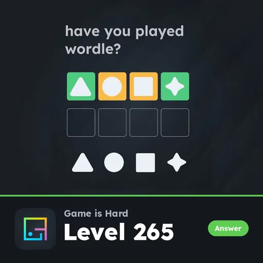 Game is Hard Level 265 Have You Played Wordle? answer