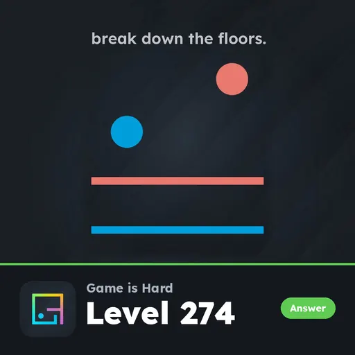Game is Hard Level 274 Break Down the Floors answer