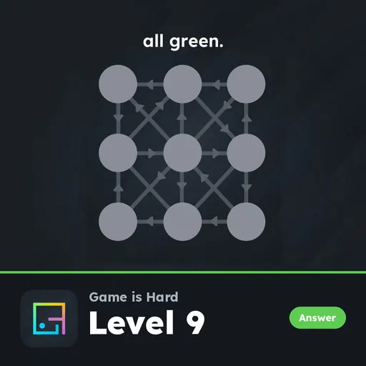 Game is Hard Level 9 All Green answer