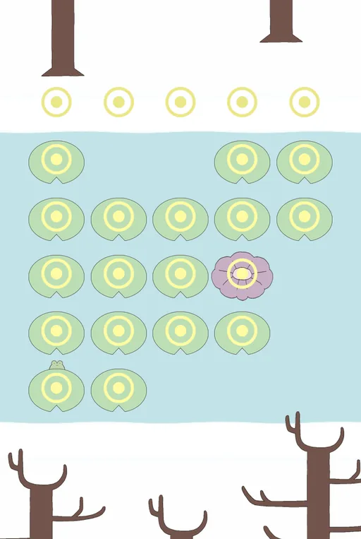 IQ Dungeon 2 Bonus 18 Cross Over by Jumping on Each Flower and Lily Pad answer and solution
