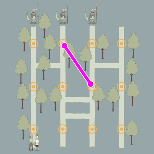 IQ Dungeon 2 Level 107 hint picture for Add an Extra Path to Evade the Enemies!
