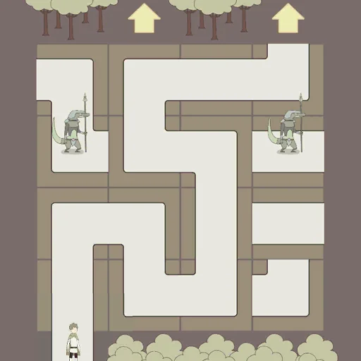 IQ Dungeon 2 Level 51 hint picture for Proceed Through the Forest!
