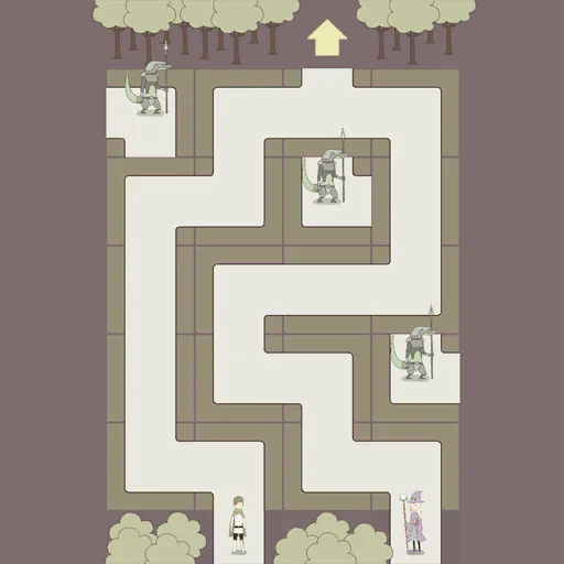 IQ Dungeon 2 Level 55 hint picture for Proceed Through the Forest!