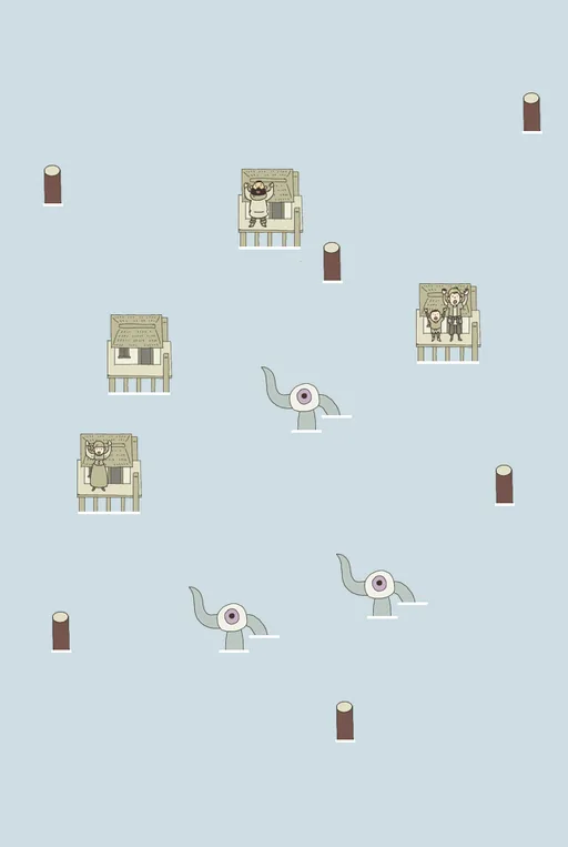 IQ Dungeon Level 118 Connect Four Ropes to Keep the Enemies from the Houses! answer and solution
