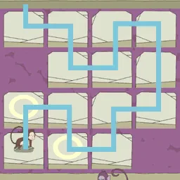 IQ Dungeon Level 83 hint picture for Drop All the Stepping Stones and Cross to the Other Side!