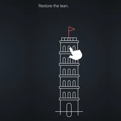 Think Harder level 3 puzzle: Restore the lean
