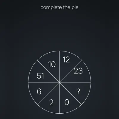 Think Harder level 72 puzzle: Complete the pie